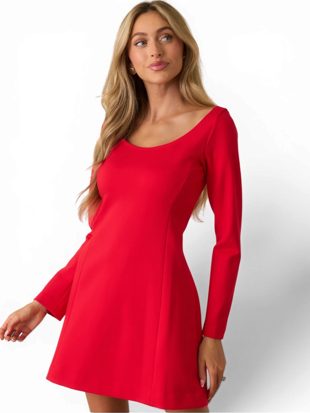 SPANX Red Ponte Long Sleeve Mini Dress NWT Medium - Picture 9 of 11